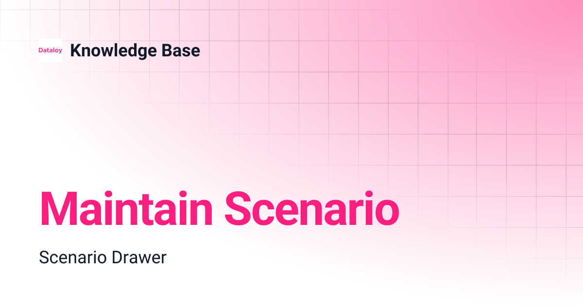 Maintain Scenario | Release 6.13 | Knowledge Base