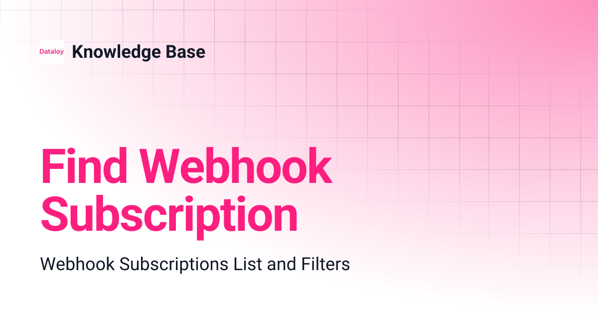 Find Webhook Subscription | Release 6.39 | Knowledge Base