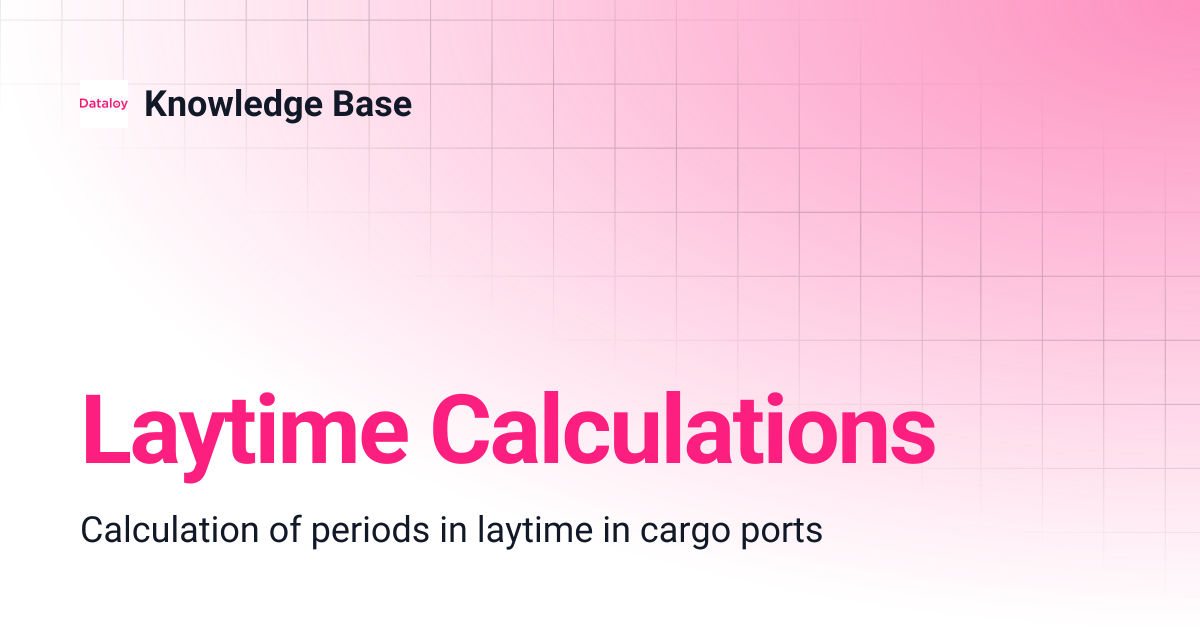 Laytime Calculations | Release 7.8 | Knowledge Base