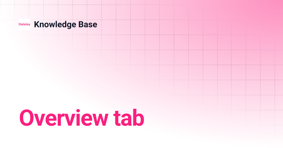 Overview tab | Release 7.8 | Knowledge Base