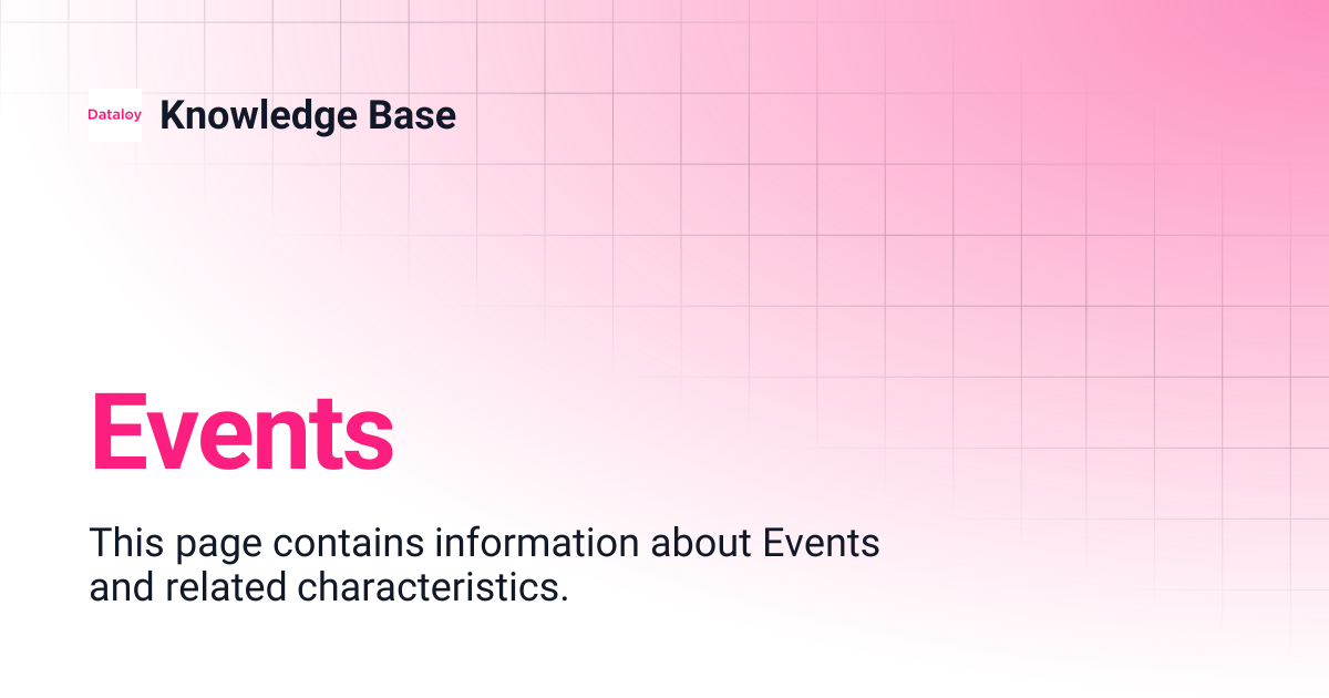 Events | Release 8.0 | Knowledge Base