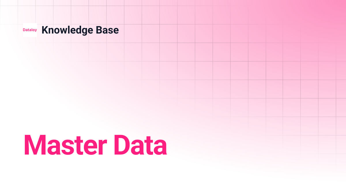 Master Data | Release 8.10 | Knowledge Base