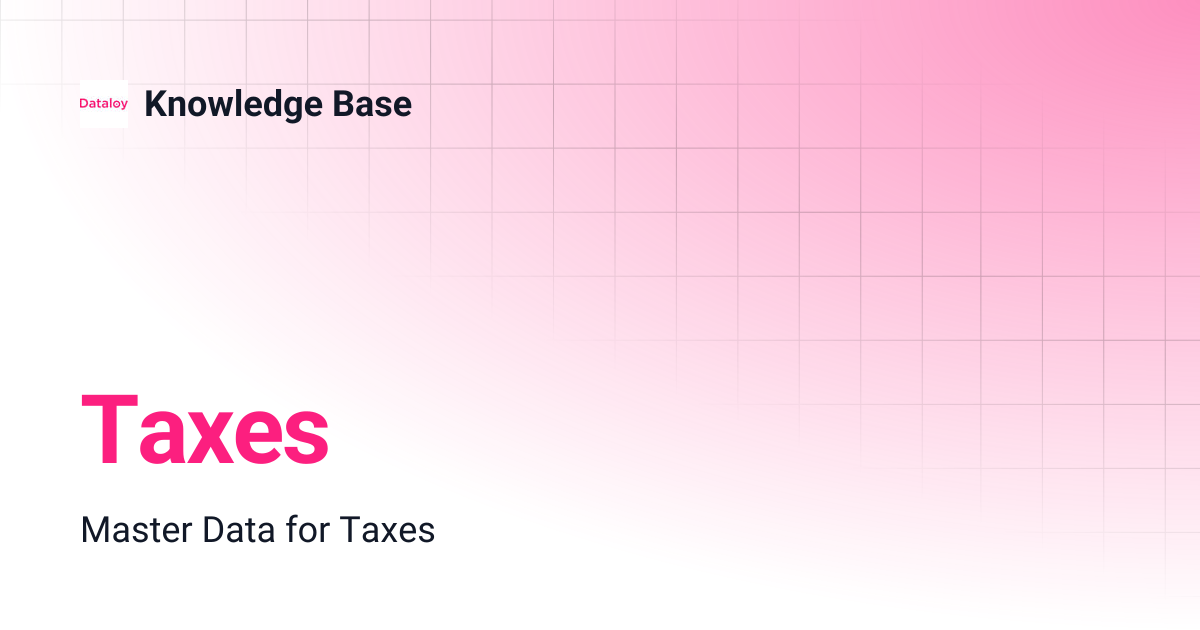 Taxes | Release 8.11 | Knowledge Base