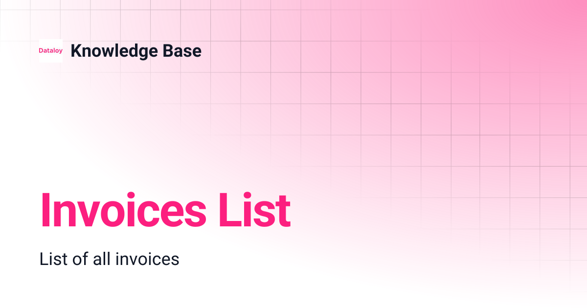 Invoices List | Release 8.12 | Knowledge Base