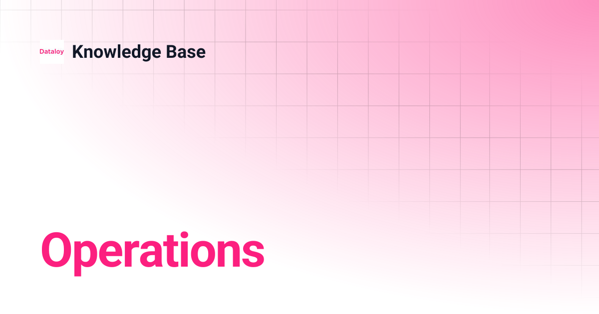 Operations | Release 8.13 | Knowledge Base