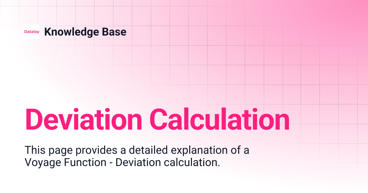 Deviation Calculation | Release 8.14 | Knowledge Base
