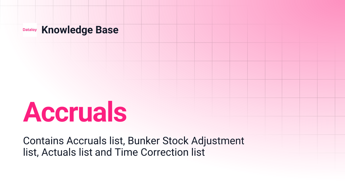 Accruals | Release 8.16 | Knowledge Base