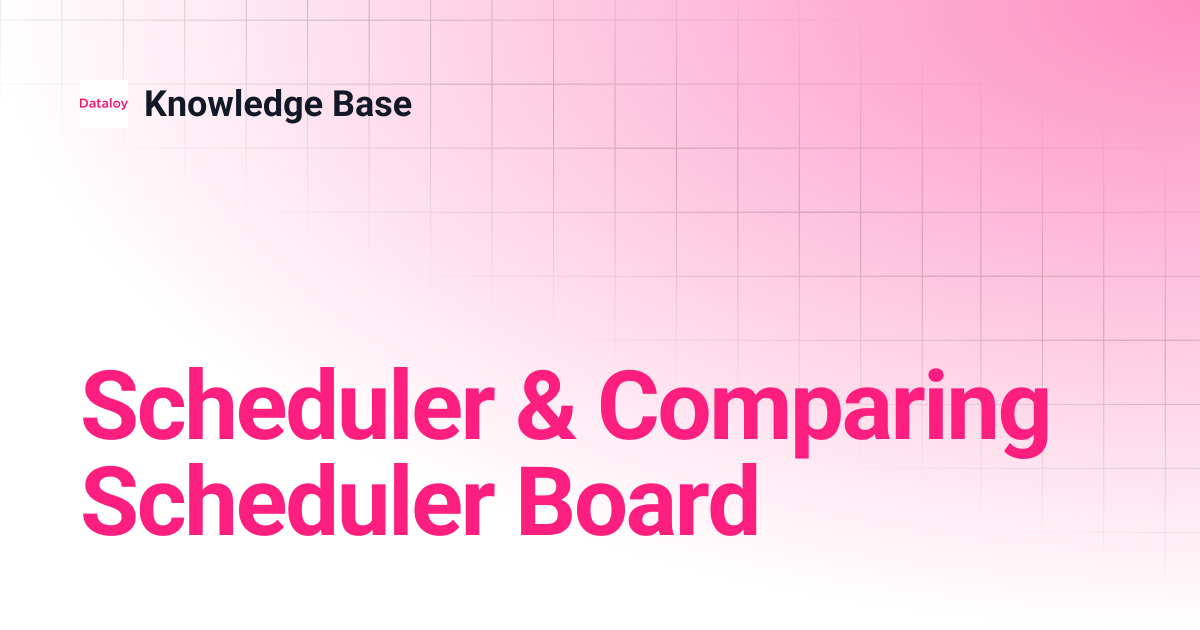 Scheduler & Comparing Scheduler Board | Release 8.17 | Knowledge Base