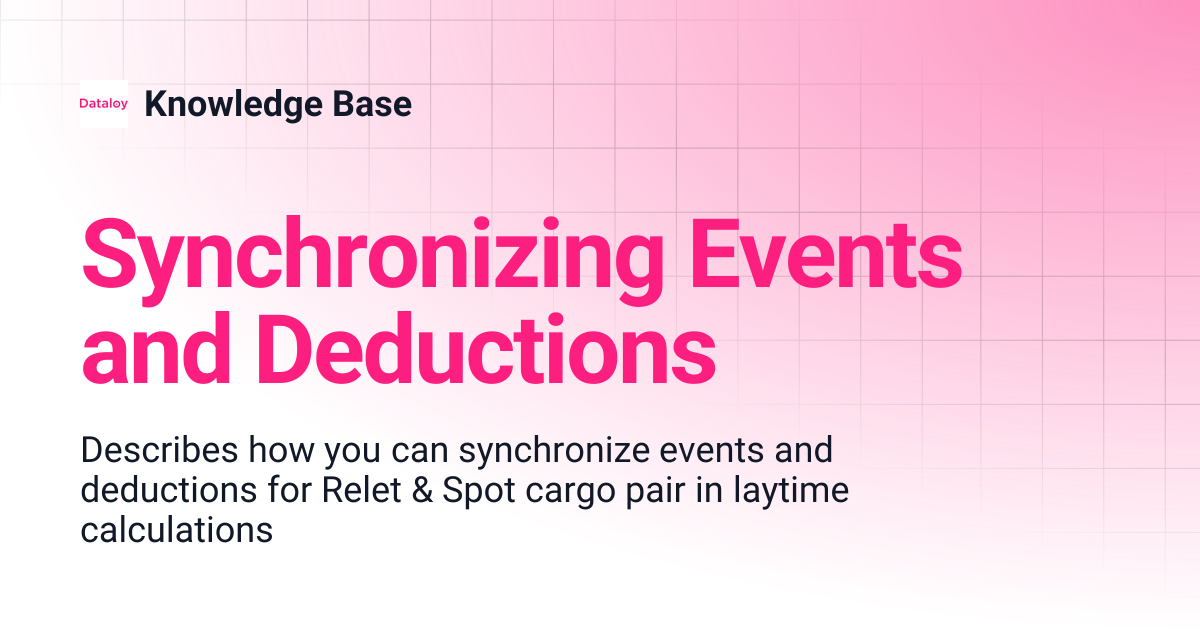 Synchronizing Events and Deductions | Release 8.18 | Knowledge Base