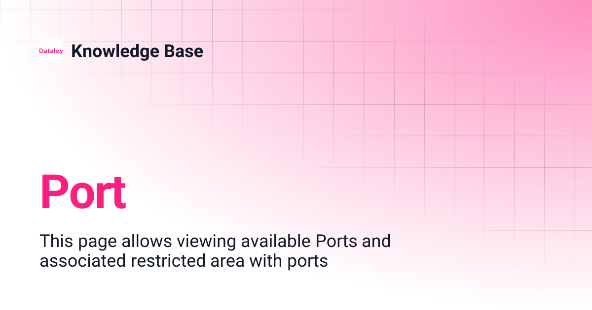 Port | Release 8.19 | Knowledge Base