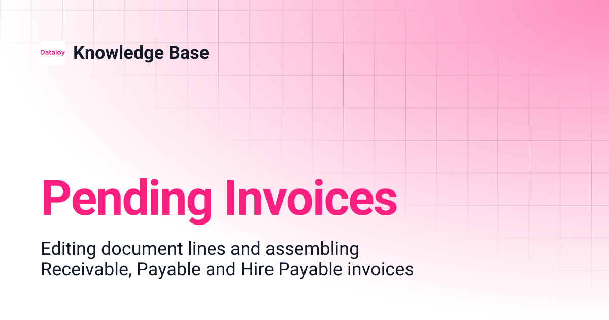 Pending Invoices | Release 8.20 | Knowledge Base