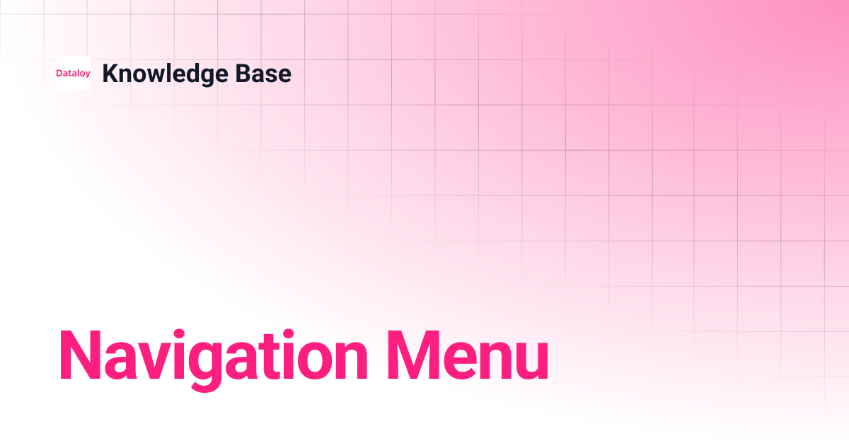 Navigation Menu | Release 8.21 | Knowledge Base