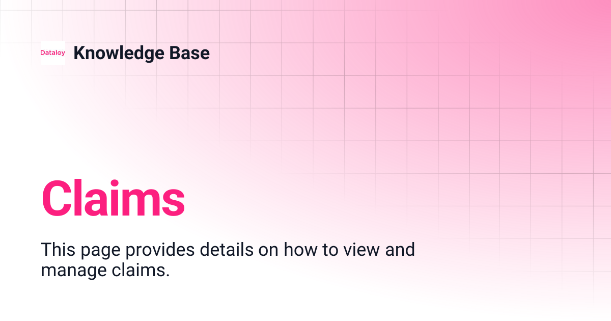 Claims | Release 8.21 | Knowledge Base
