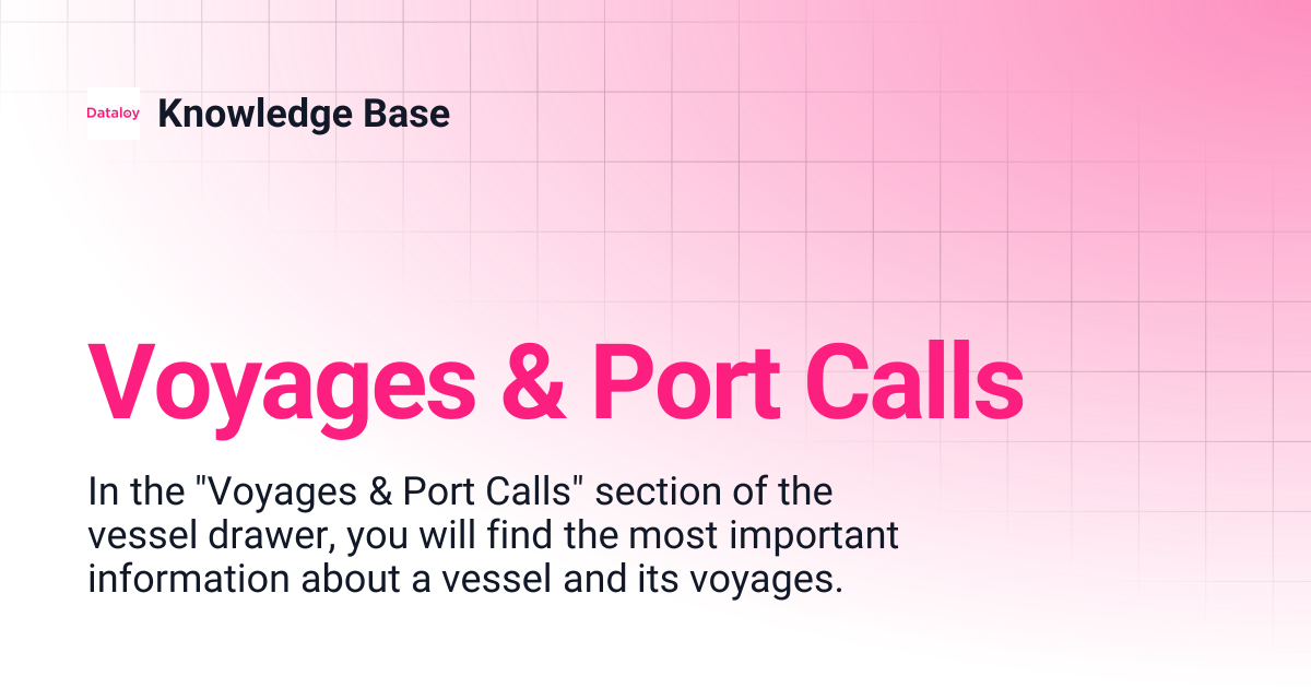 Voyages & Port Calls | Release 8.21 | Knowledge Base