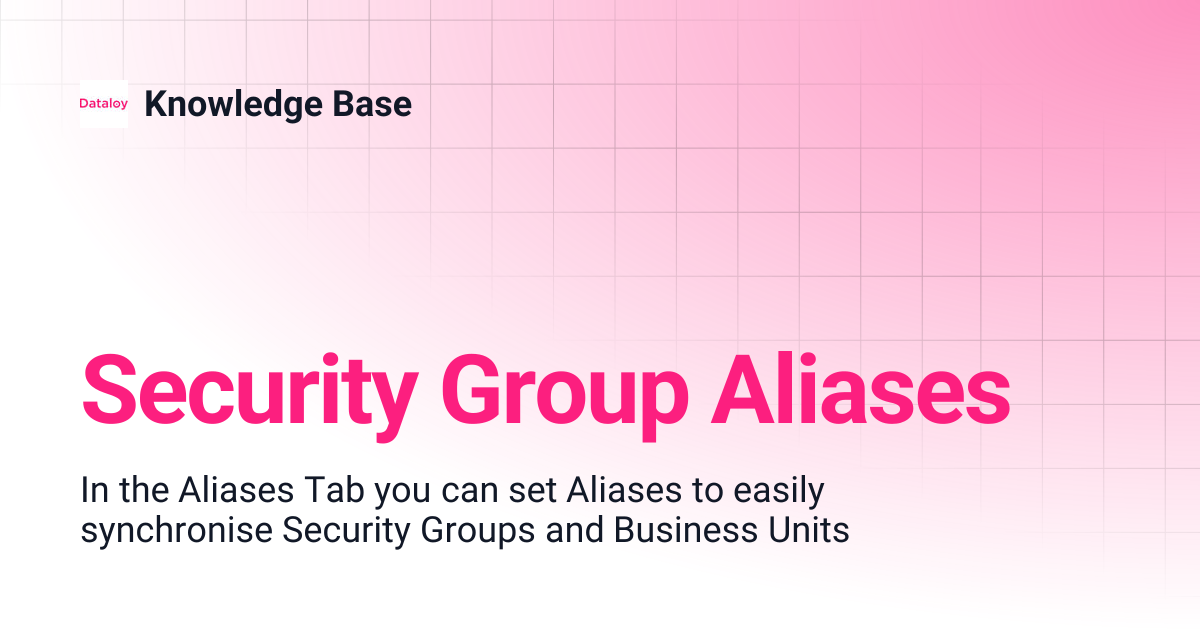 Security Group Aliases | Release 8.21 | Knowledge Base