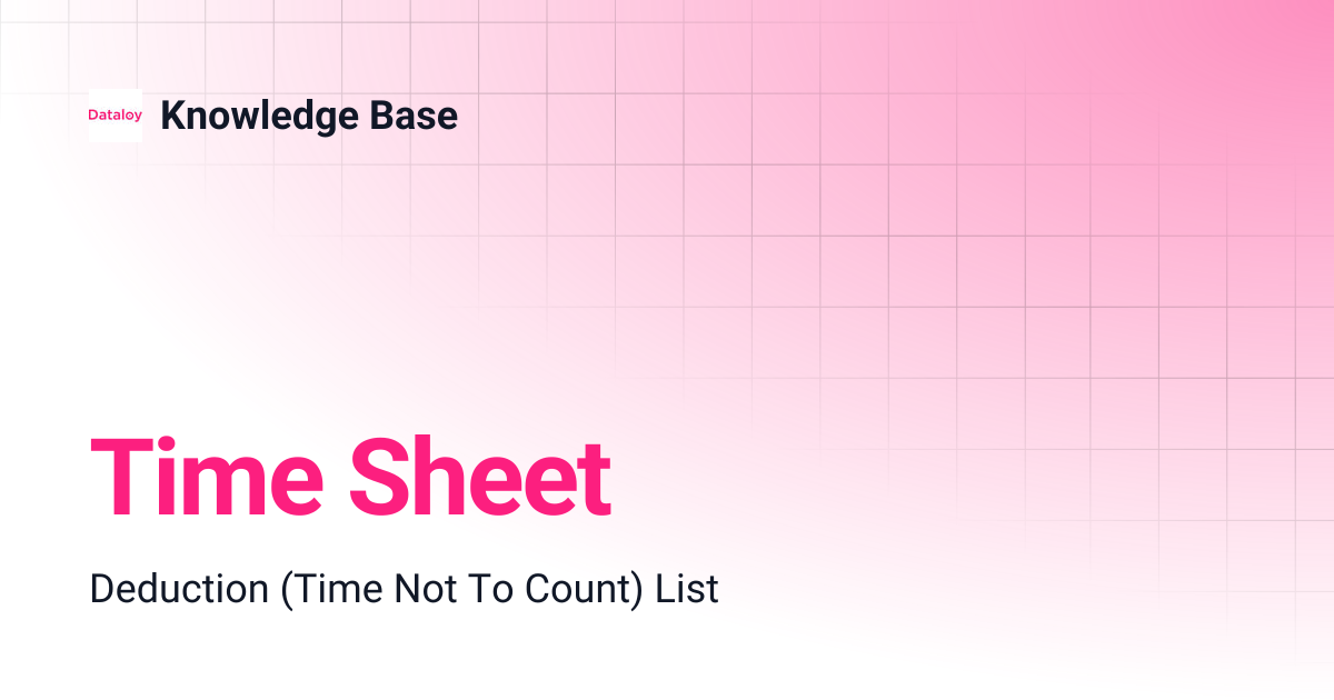 Time Sheet | Release 8.22 | Knowledge Base
