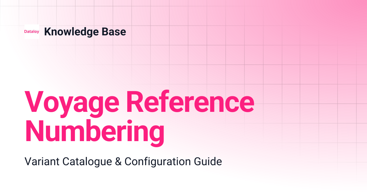 Voyage Reference Numbering | Release 8.22 | Knowledge Base