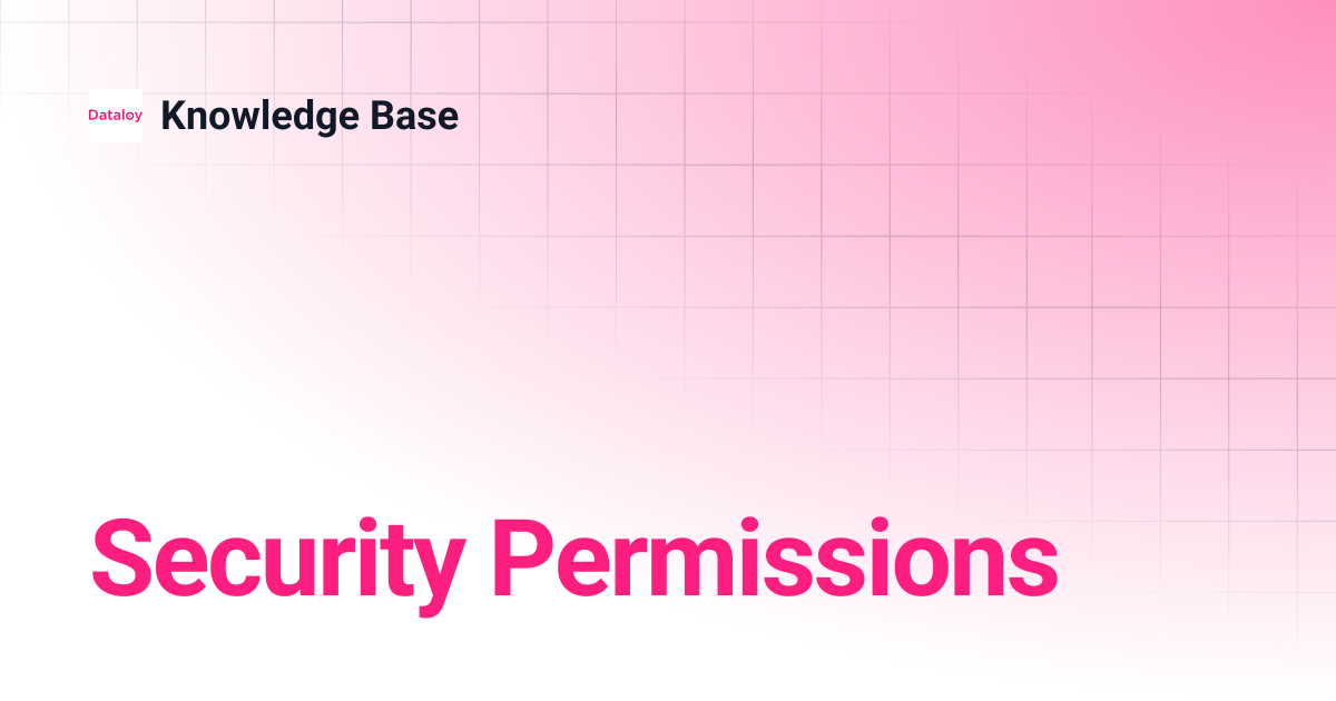 Security Permissions | Release 8.23 | Knowledge Base