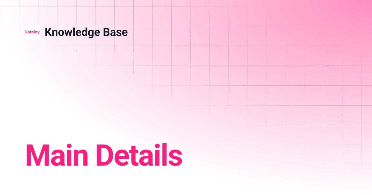 Main Details | Release 8.3 | Knowledge Base