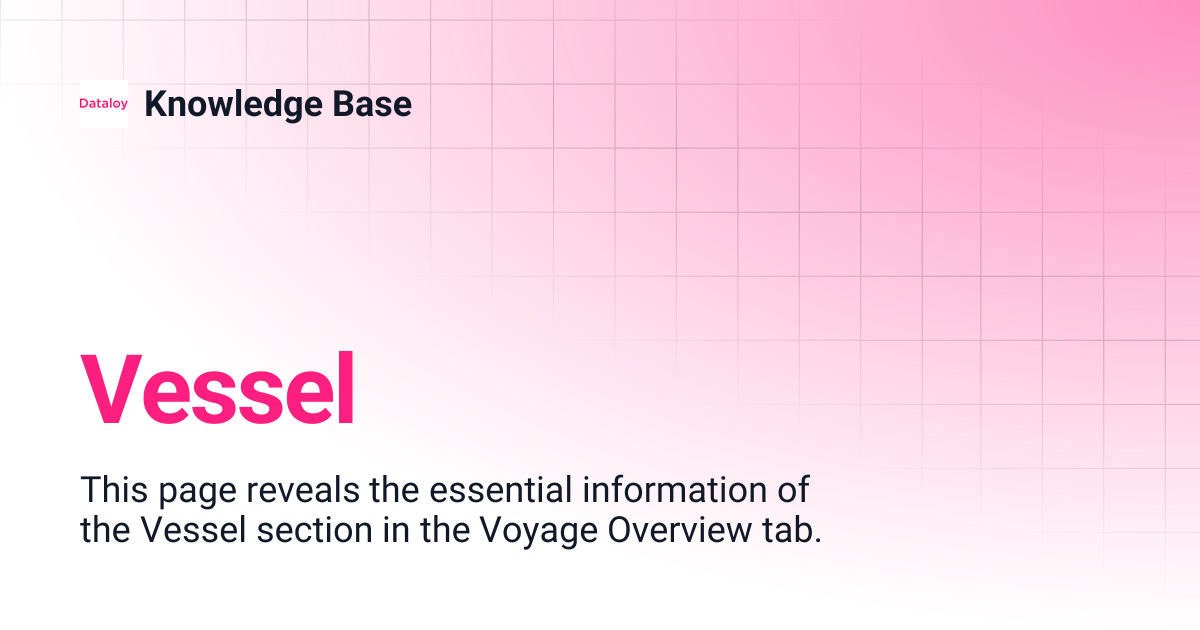 Vessel | Release 8.5 | Knowledge Base