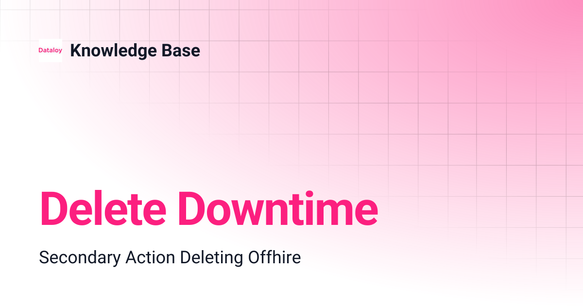 Delete Downtime | Knowledge Base