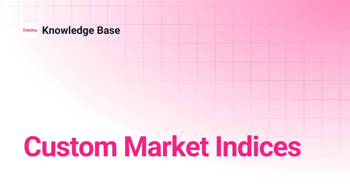 Custom Market Indices | Knowledge Base