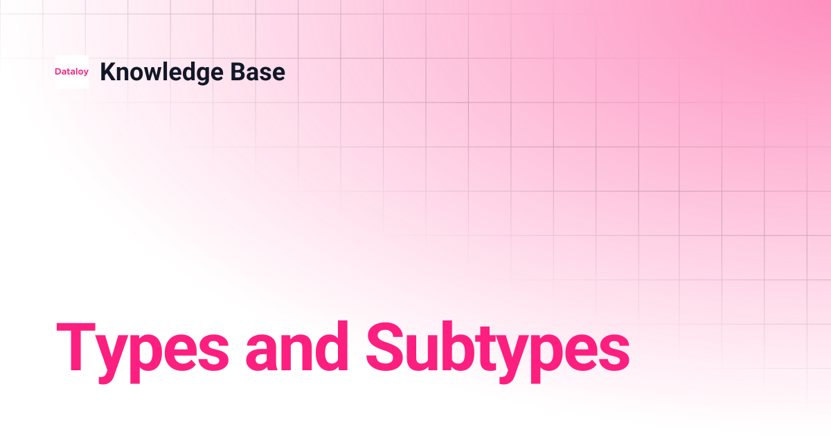 Types and Subtypes | Knowledge Base