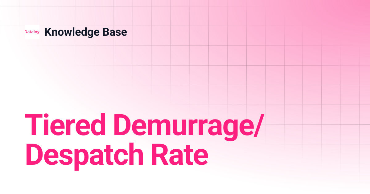 Tiered Demurrage/Despatch Rate | Knowledge Base